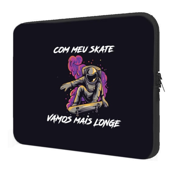 Capa Case Notebook 15,6 Personalizado Skate Astronauta Skatista
