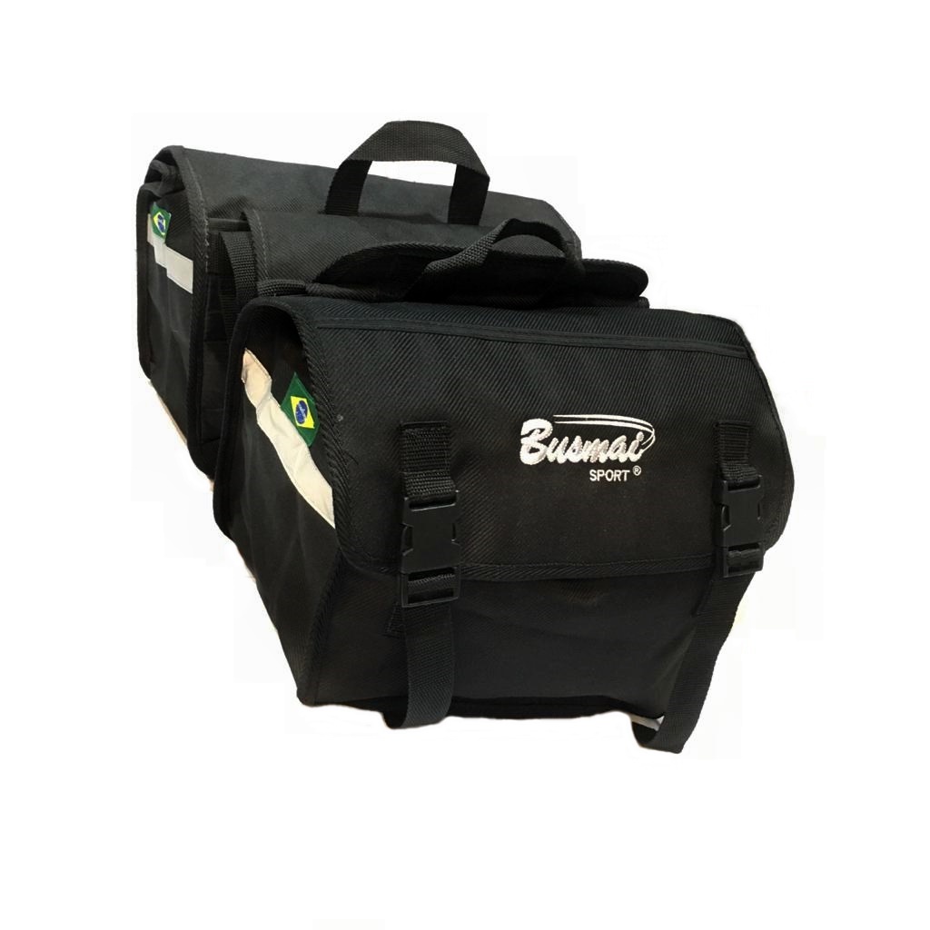 Bolsa Lateral Alforge Para Moto Universal 60 Litros Nylon Preto