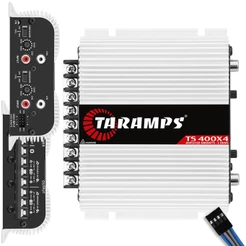Módulo Amplificador Automotivo TS 400 X 4 Canais COM ENTRADA FIO 400 Watts RMS 2 Ohms - Taramps