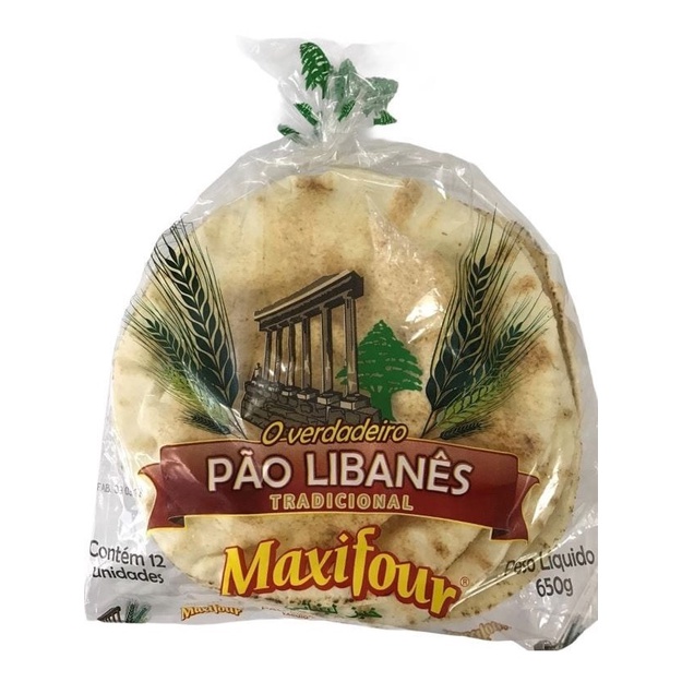 2 Und Pão Libanes Medio Maxifour 650g em Oferta na Shopee