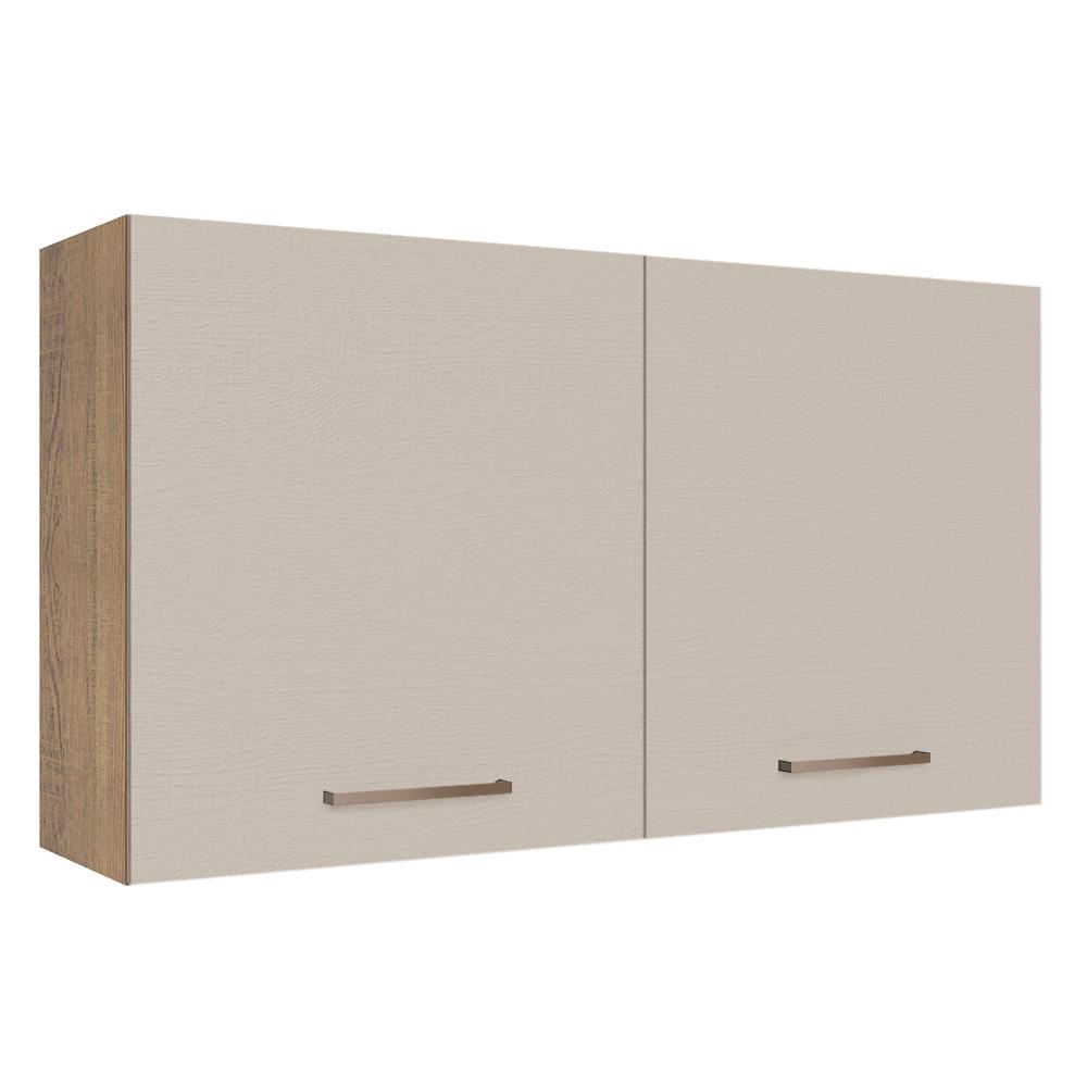 Armário de Cozinha Aéreo 120 cm 2 Portas Rustic/Crema Agata Madesa - Home & Living