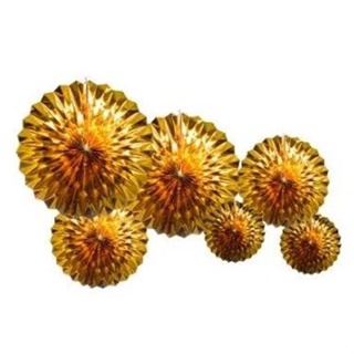 Enfeite Decorativo Leque Metálico - Ouro - 06 Unidades - Art Lille em Oferta na Shopee