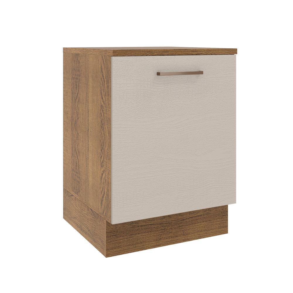 Balcão Armário de Cozinha 60 cm 1 Porta Rustic/Crema Agata Madesa - Home & Living