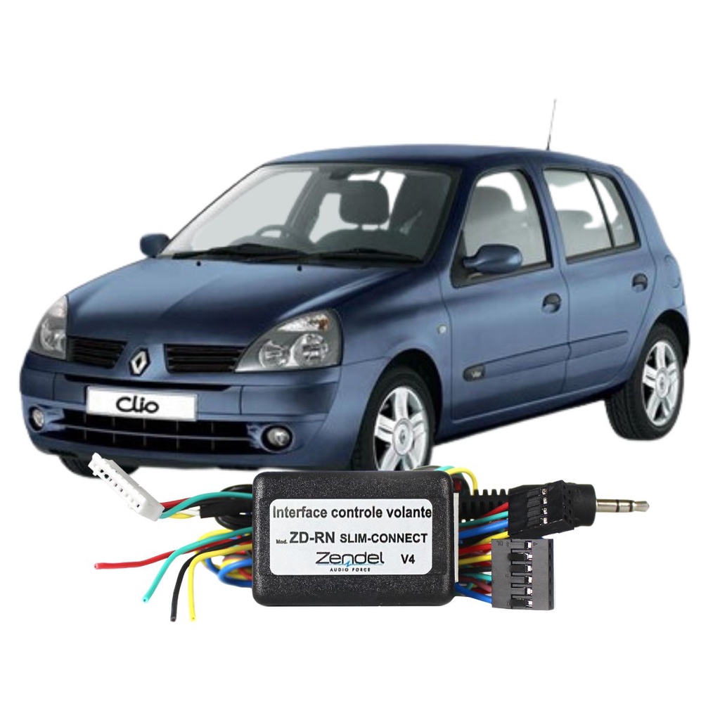 Interface Controle Som Volante Renault Clio 2000 A 2015 2016 Central Controle de Som no Volante do Veículo