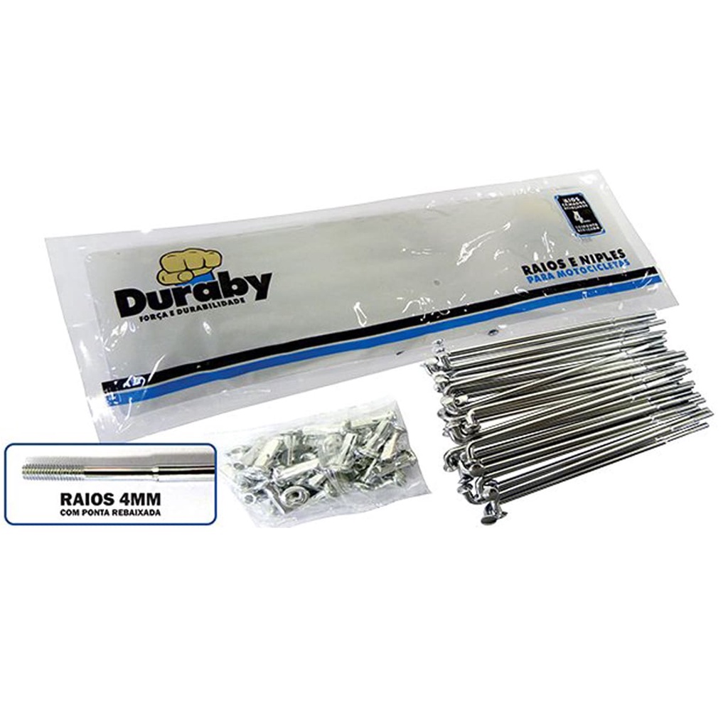 Raio Dianteiro Cromado Reforçado Para Moto YBR 125 Factor 125 com Freio a Disco - Duraby Brandy