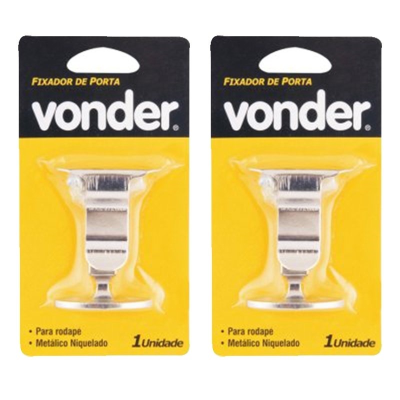Kit com 2 Fixador de Porta de Pressão para Rodapé - Vonder - Home & Living