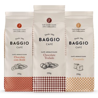 Kit Café Gourmet Baggio Chocolate c/ Avelã+Trufado+Caramelo