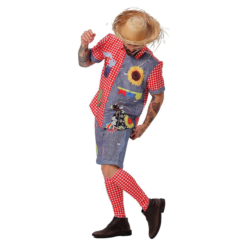 camisa xadrez masculina vermelha blusa de festa junina adulta com botão e bolso