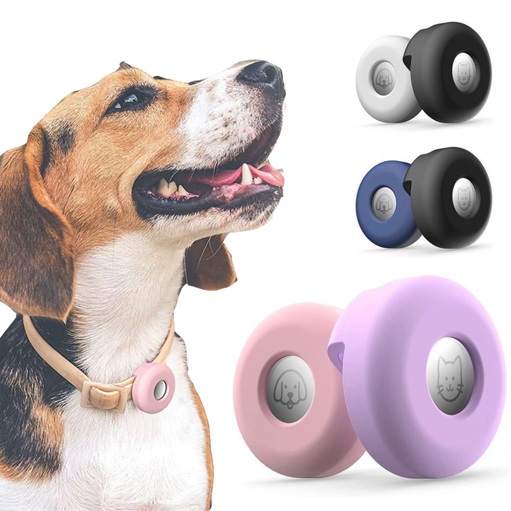 Suporte para Airtag para Coleira de Cachorro, Capa Protetora de Silicone Apple para Air Tag para Coleira de Cachorro ou Gato de 0,8-1,2 polegadas, Capa de Rastreador de Cachorro Compatível com Apple AirTag.