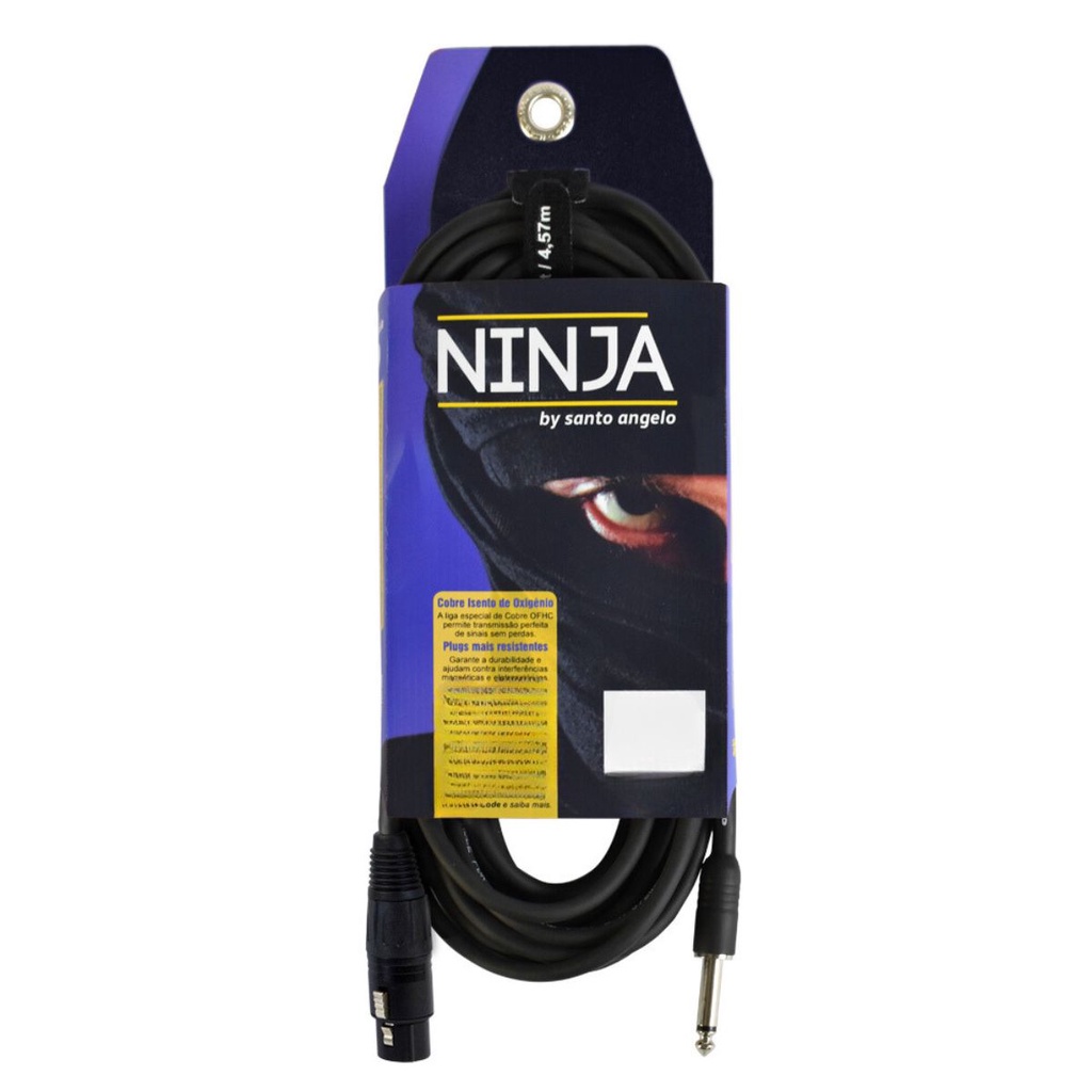 Cabo P10xP10 Guitarra Violão Santo Angelo Ninja 91CM