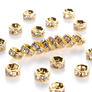 Espaçadores De 6/8mm De Rhinestone Rondelle Acessórios Para A Confecção De Jóias De Bricolagem