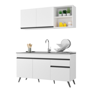 Armário de Cozinha Compacta Veneza Multimóveis MP2079.964 Branco em Oferta na Shopee