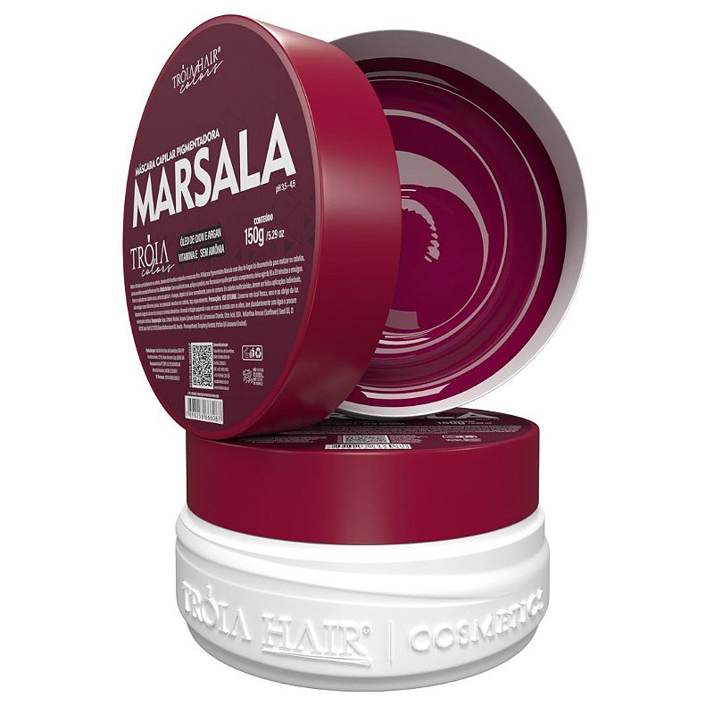 Máscara Capilar Pigmentadora Troia Colors Marsala 150g Cor fantasia - Troia Hair