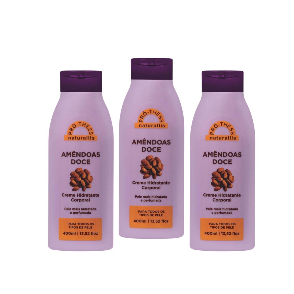 Kit 3 Hidratante Corporal Amêndoas Doces Pro Thess 400ml