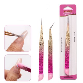 Pinça De Arte De Unhas De Silicone De Ponta Dupla Com Adesivos Cabeça De Prensagem Rhinestones Pick Up Clip Eyelash Extension Makeup Tools