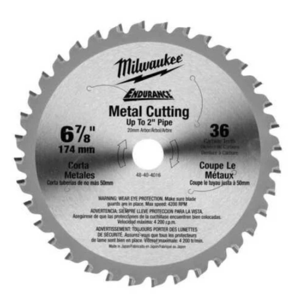 Disco de Serra Widea P/metais 6 7/8" 36d 48-40-4016 Milwaukee