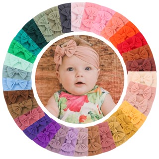 1PCS Solid Color Bows Baby Headband Para Meninas Meninos Recém-Nascidos Boutique Acessórios De Cabelo Gift
