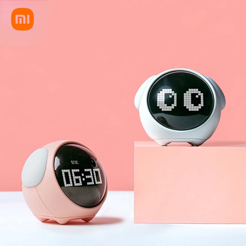 Xiaomi Mijia Expressão Fofa Relógio Despertador Pixel Multi-Funções Digital Led Luz Contro...