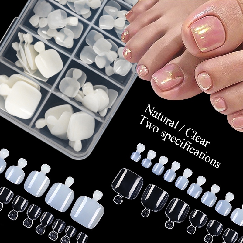 Dicas Para Unhas Do Dedo Pé Em Acrílico Transparente Manicure 120/240Pcs