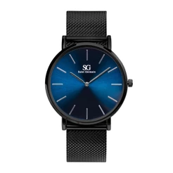 Relógio Masculino Preto Saint Germain Houston Full Blue 40mm - Fundo Azul
