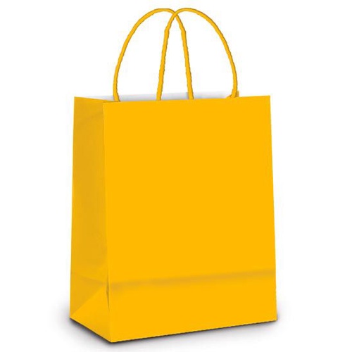 Sacola de Papel M Amarelo - 26x19,5x9,5cm - 10 unidades - Cromus - Rizzo Embalagens em Oferta na Shopee