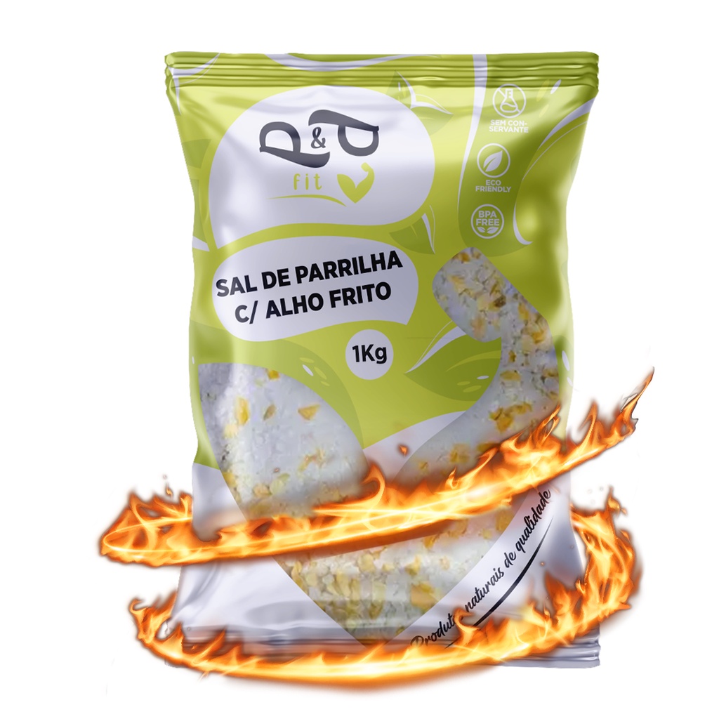Sal de Parrila c/ Alho Frito - 1Kg - P&P em Oferta na Shopee