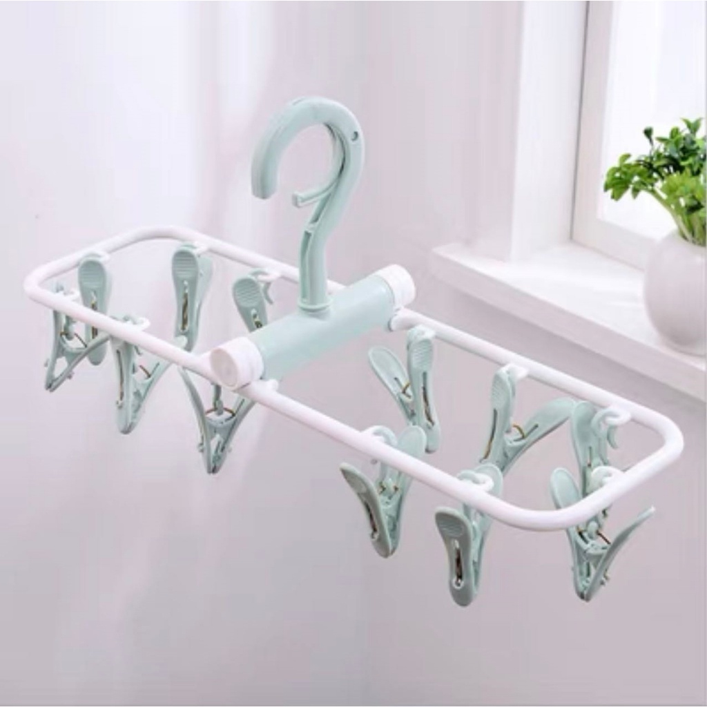 Varal Roupas intimas 12 Ou 16 Prendedores Resistente Dobrável em Oferta na Shopee