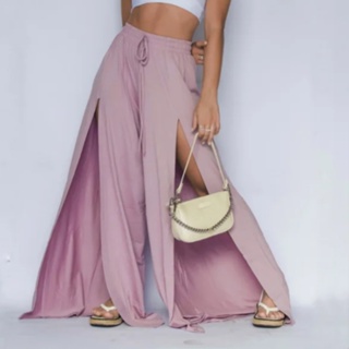 Calça Feminina Pantalona Fenda Lateral Tecido Confortável Não Esquenta em Oferta na Shopee