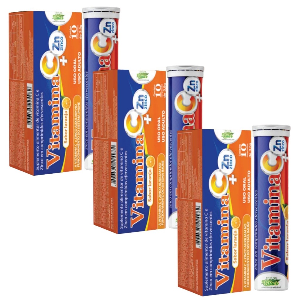 Vitamina C com Zinco (10 Comp) - Bio Vittas