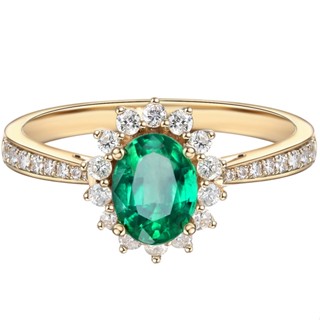 Anel Esmeralda Ouro 18K Para Mulheres Com Abertura Ajustável Do Tesouro Colorido
