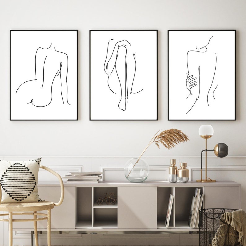 Quadro Decorativo Abstrato mulheres linhas , decoração casa Quadro Decorativo linhas Minimalistas