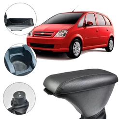 Apoio De Braço Encosto Meriva 2003/2012 Couro Cinza