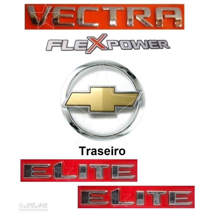 Emblemas Vectra Flex + Laterais Elite + Mala - 2006 À 2009