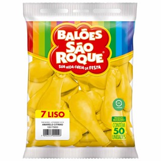 Bola Soprar N.7 Amarelo Citrino com 50 Unidades São Roque