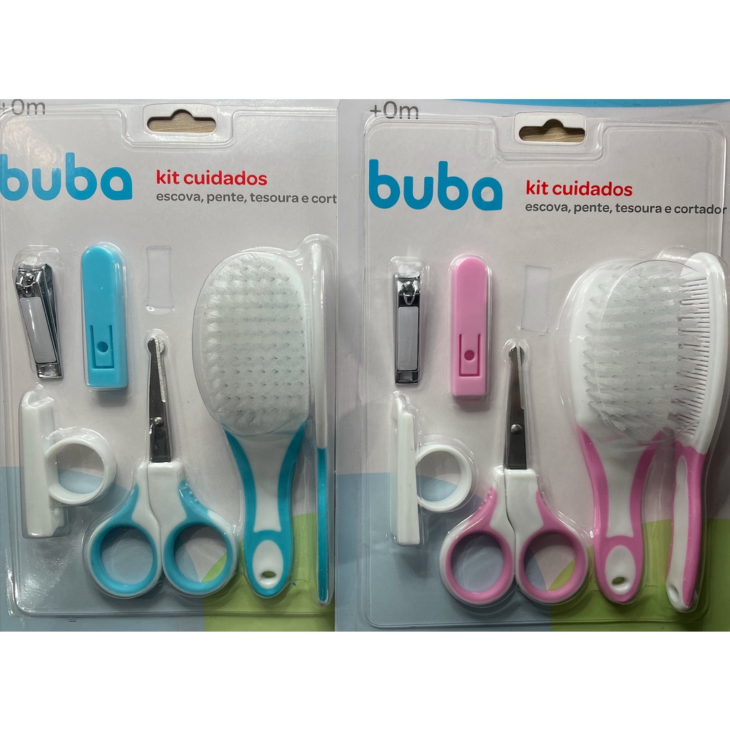 Kit Cuidados E Higiene Bebê Pente Escova E Cortador De Unha Bebe Infantil Buba