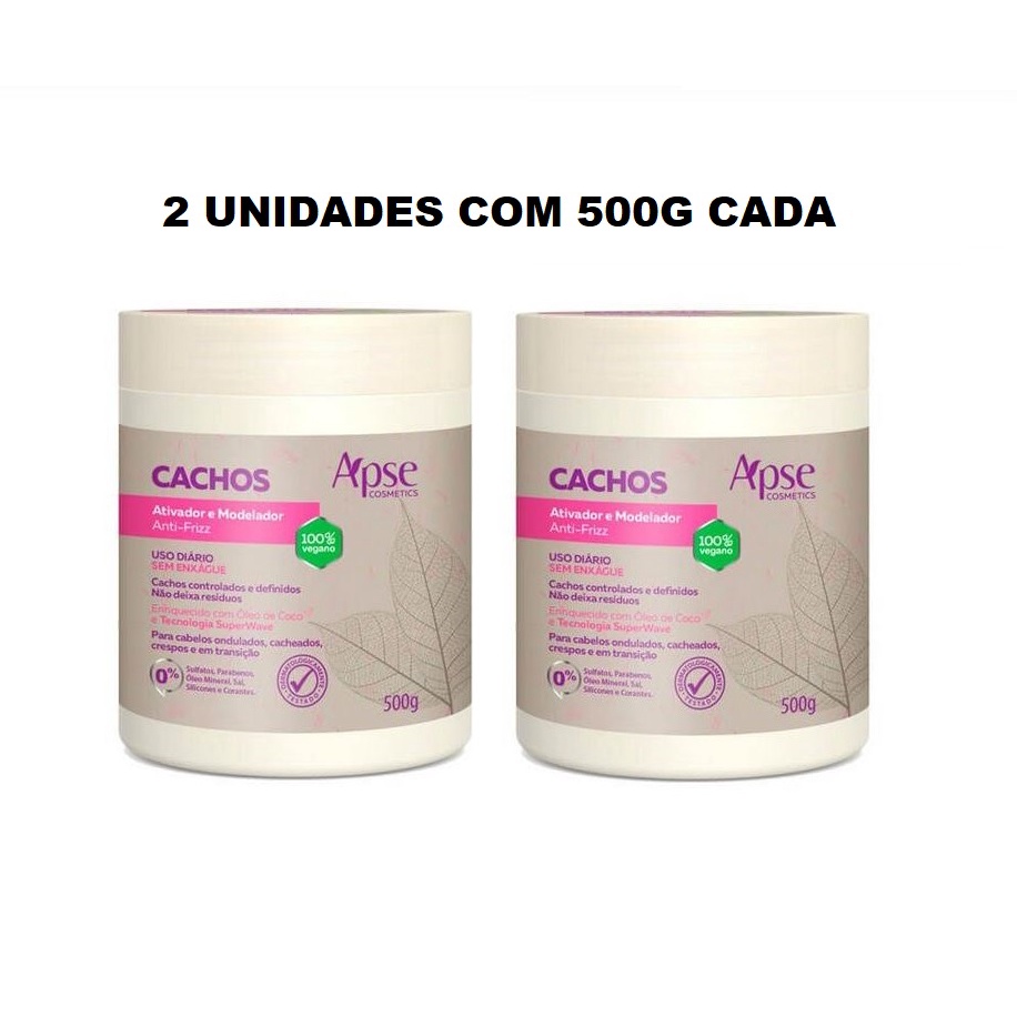 Kit Apse Ativador e Modelador Anti-Frizz Cachos com 2 unidades de 500g