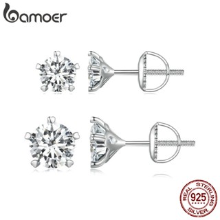 Bamoer Silver Sterling 925 0,5 E 1 ct Moissanite Brinco Moda Jóias Para Presentes De Casamento MSE024
