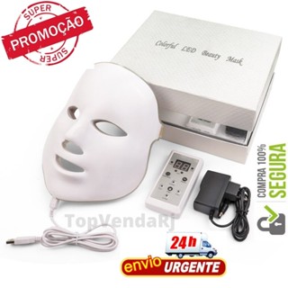 Estética Máscara Led 7 Cores Tratamento Facial Fototerapia.