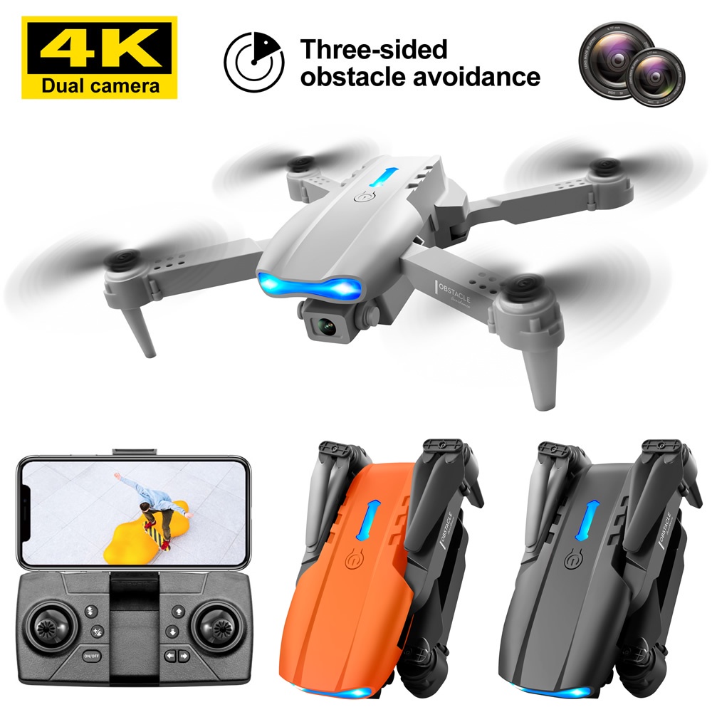 E999/K3PRO Mini Drone 4k HD Câmera Dupla Profissional Wifi FPV Dobrável Quatro Rotores Aeronaves Evitar Obstáculos RC Helicópteros Brinquedos