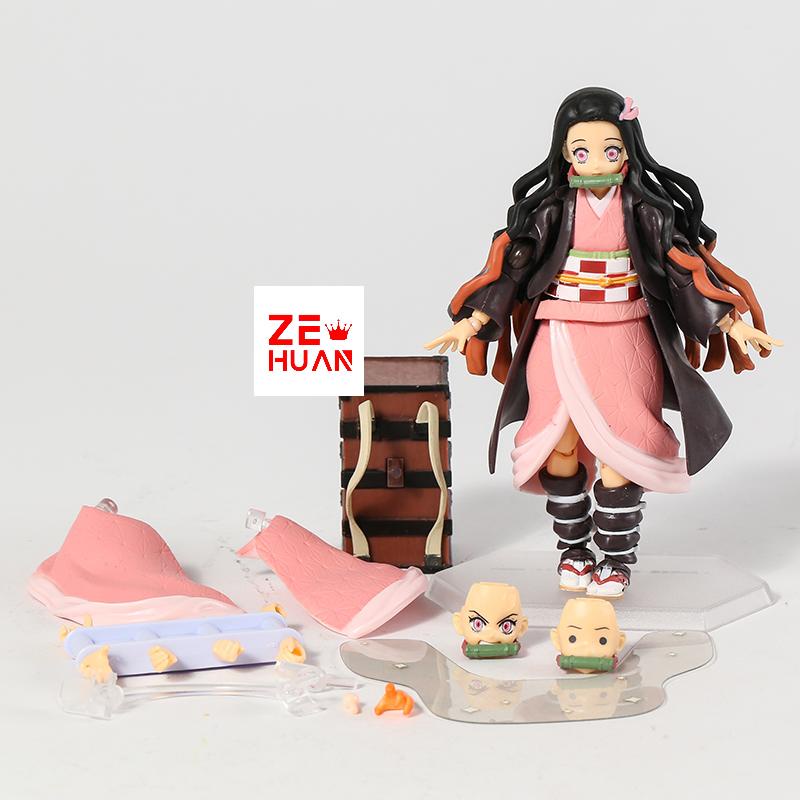 Articulado Demon Slayer Zenitsu Agatsuma  Kamado Tanjiro Nezuko action figure brinquedo kimetsu no yaiba Figma