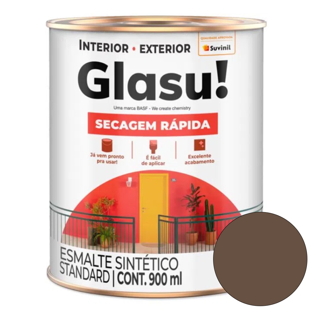 Tinta Esmalte Sintético Brilhante Tabaco 900ml Glasu!