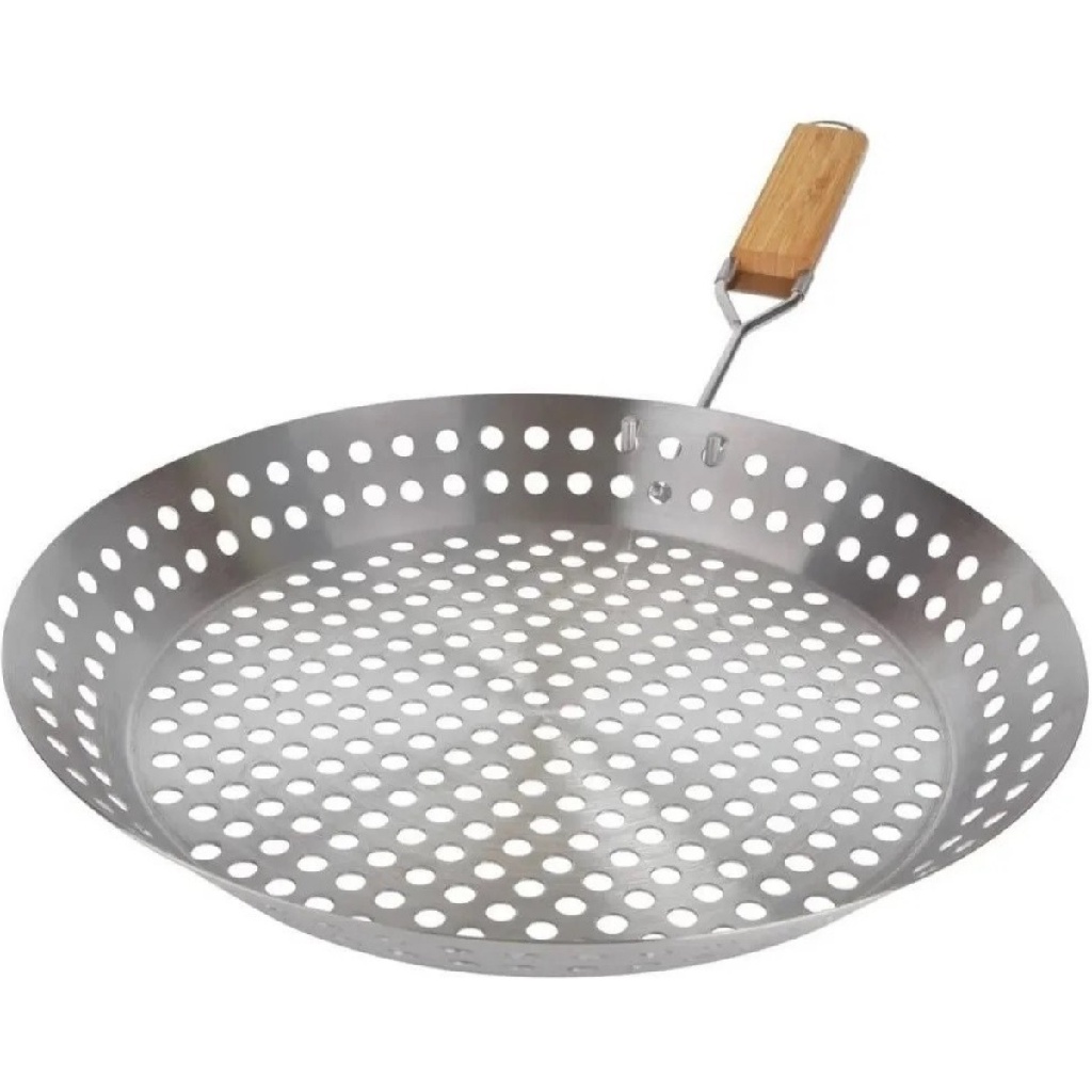 Panela Frigideira Grelhar Em Churrasqueira Inox 30cm - Mor em Oferta na Shopee