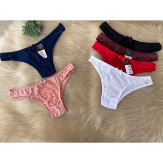 Kit 5 Lingerie Calcinha Tanga Bell Laura Renda Conforto Revenda Roupa Feminina Cl015