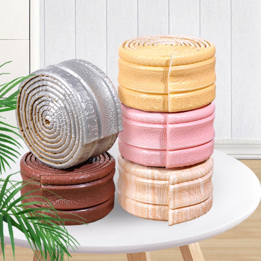 Tiras De Borda De Parede De Espuma 3D-Rodapé De Impermeável Autoadesivo Para Decoração De Casa 2.3 M