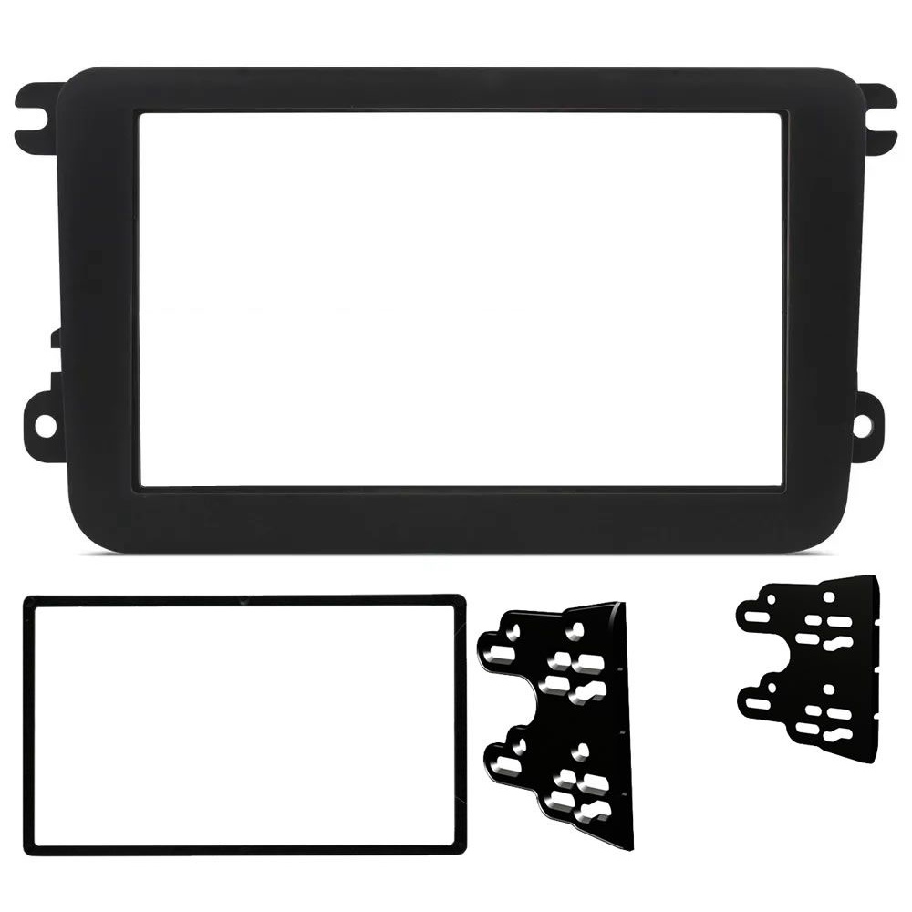 Moldura De Painel 2 Din VW Jetta Passat Amarok Tiguan Gol Voyage Saveiro G7 G8 Novo Fusca Preto