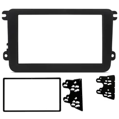 Moldura De Painel 2 Din VW Jetta Passat Amarok Tiguan Gol Voyage Saveiro G7 G8 Novo Fusca Preto