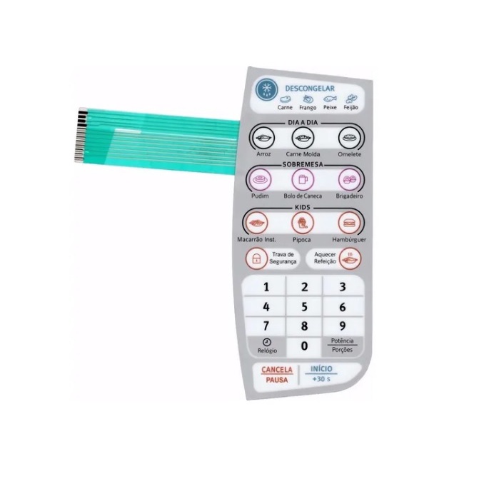 Painel Membrana Teclado Para Microondas Electrolux Eletrolux Mtd30 Mtd 30 Similar