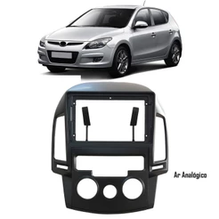 Moldura 2 Din I30 9" Polegadas Ar Analógico 2009 até 2013 Preto