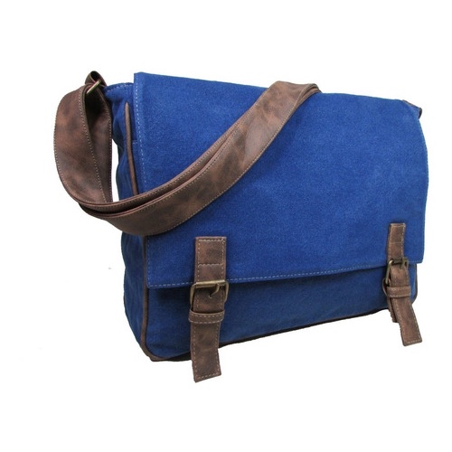 Bolsa Carteiro Pasta Tiracolo Lona E Couro Eco Masculino Fem