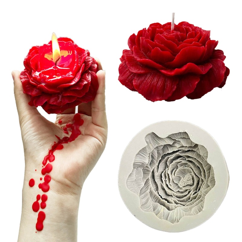 Mel 3D Flor Sabão Moldes Em Forma De Peônia Molde De Silicone Artesanal Artesanato Resina Cola Epoxy Fundição DIY Bolo C